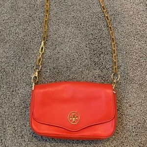 Tory Burch Leather Chain mini crossbody clutch bag